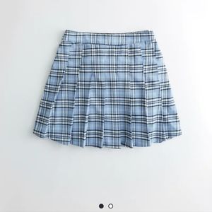 Hollister Blue Plaid Ultra High Rise Pleated Mini Skirt NWT